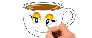 How to Draw a Cartoon Cup of Coffee Cute﻿, #drawing #draw #youtubeKids