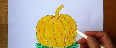 How to draw a pumpkin, draw autumn, #YouTubeKids